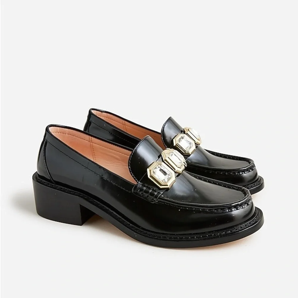 J Crew Jeweled loafers in spazzolato leather BV743